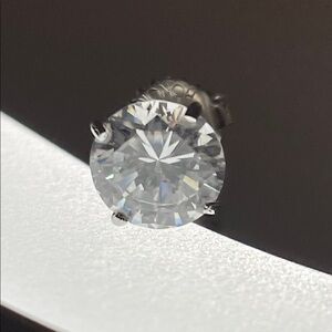 925Clear Solitaire Stud Earring - Unbranded